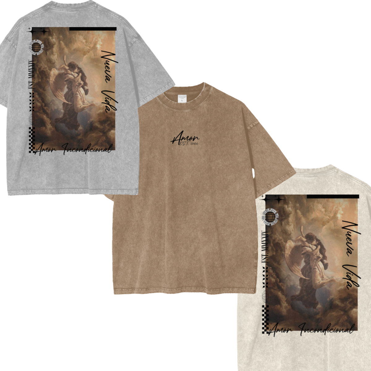 "Amor" Acid Wash Oversize T-Shirt