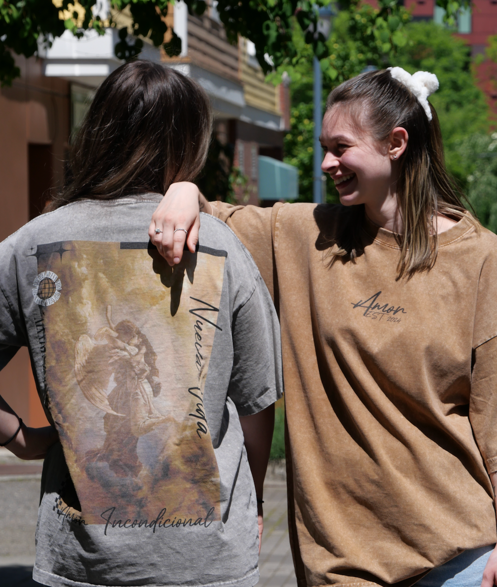 "Amor" Acid Wash Oversize T-Shirt